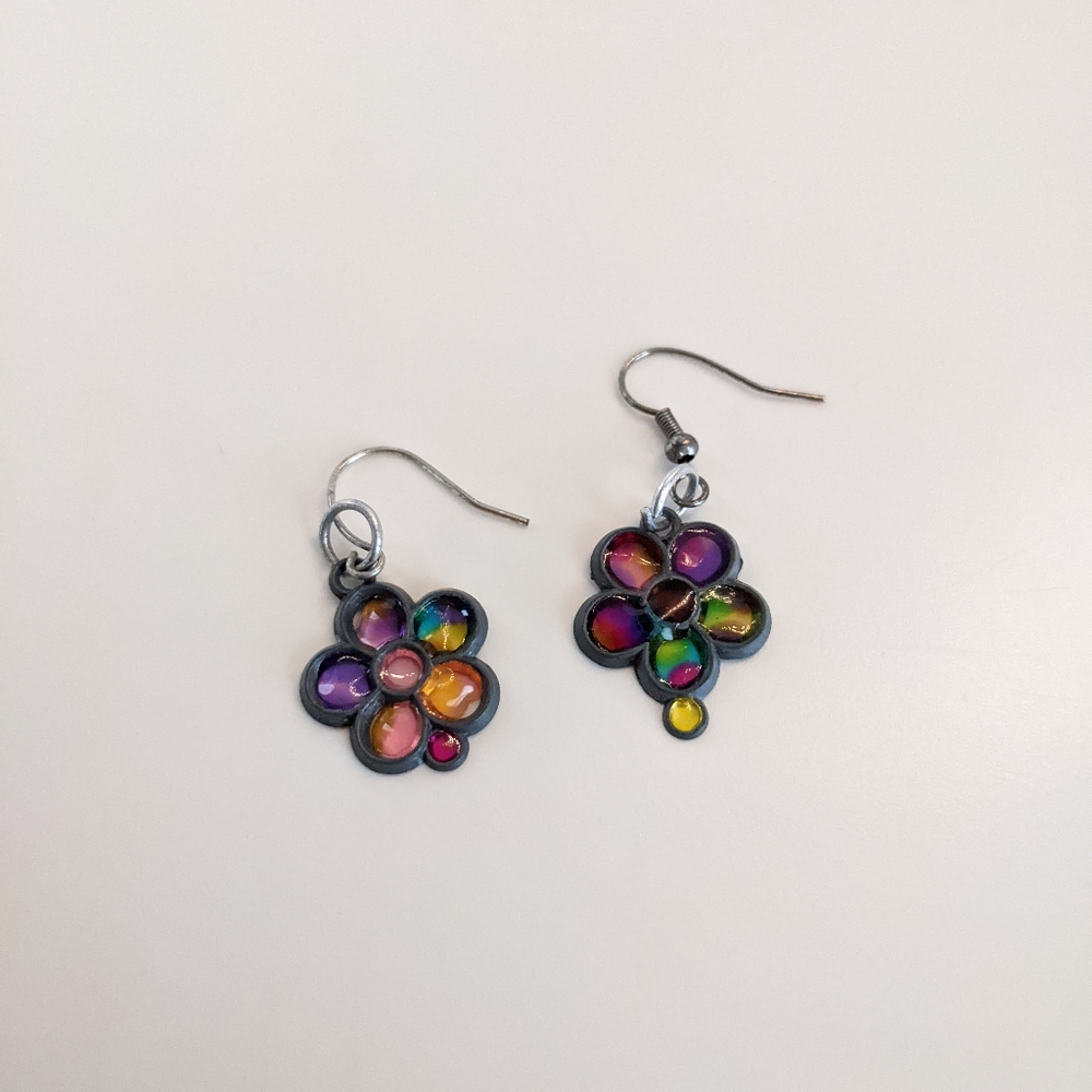 Homemade Flower Dangle Earrings